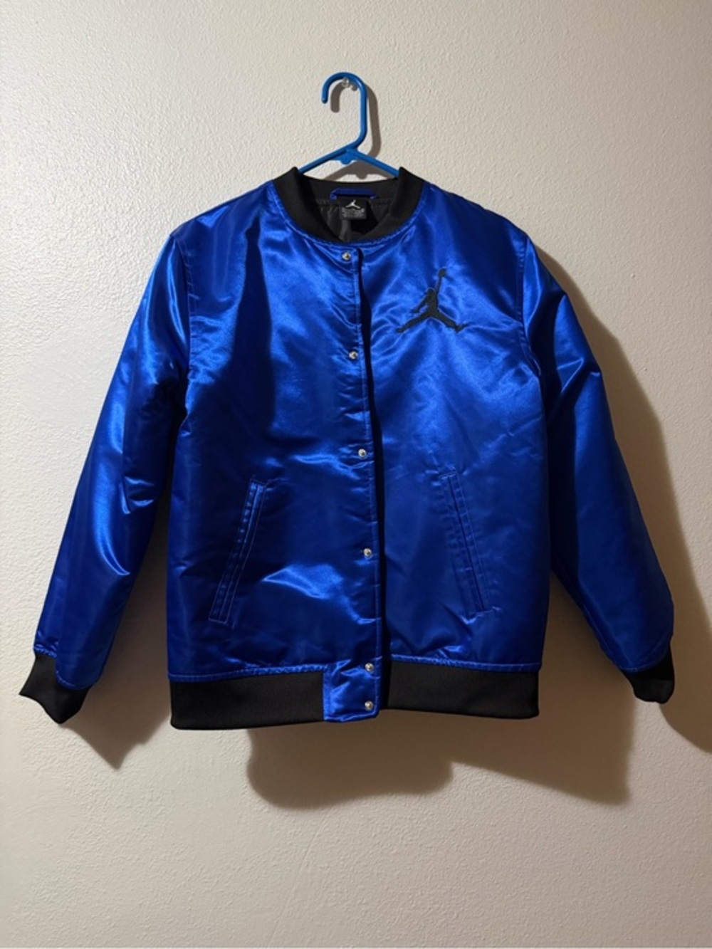 Jordan Satin Bomber Jacket - Royal Blue Size XL